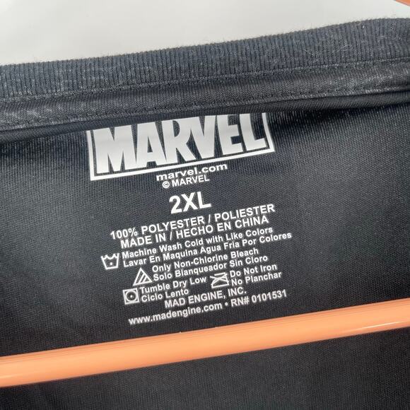 MARVEL The Punisher T-Shirt Size 2XL Men's Flaming Skull NWT Black Textured - Picture 3 of 7